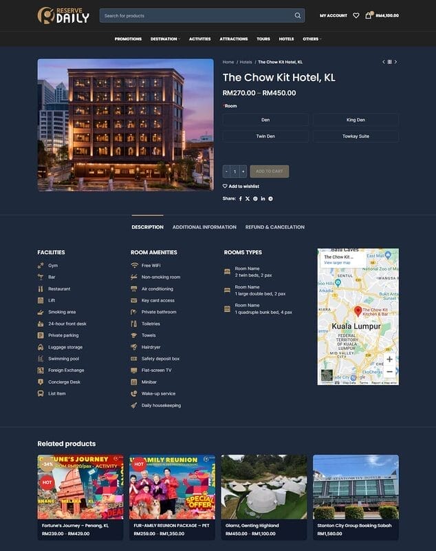 thechowkit single product page display